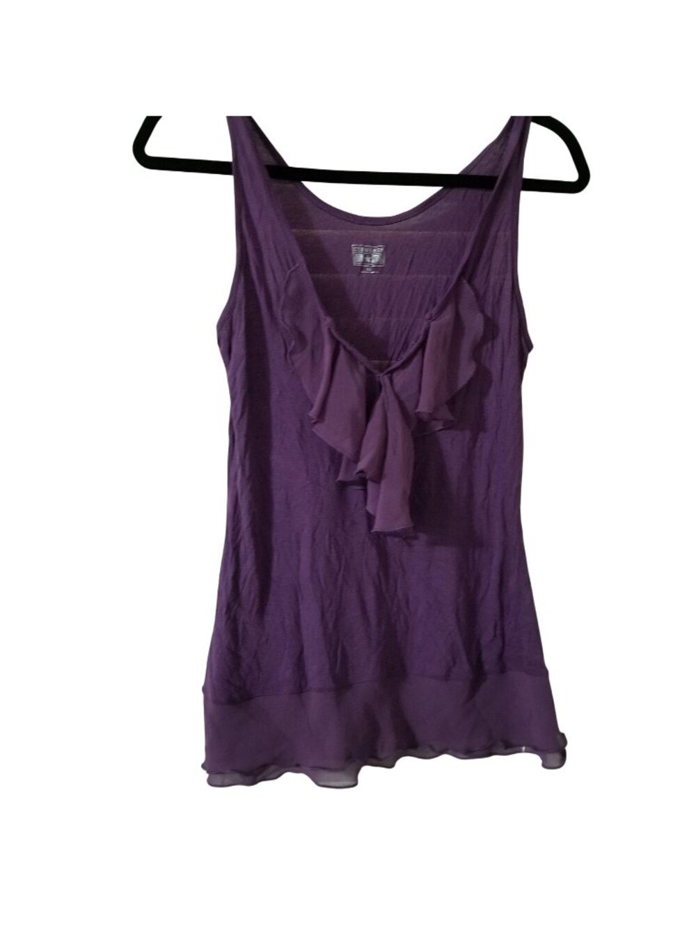 Converse One Star Purple Sleeveless Ruffle Tank Top XS Lightweight Casual Layere